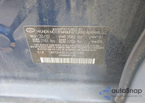 2016 Hyundai Elantra Se из США, поврежденный, VIN 5NPDH4AE6GH663582